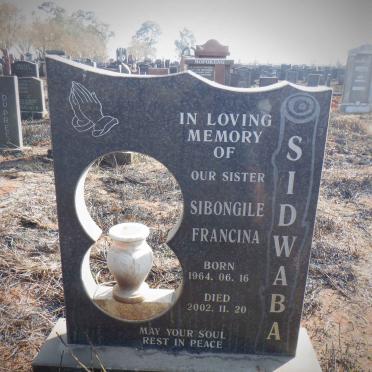 SIDWABA Sibongile Francina 1964-2002