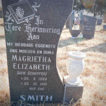 SMITH Magrietha Elizabeth nee SCHEFFER 1892-1981