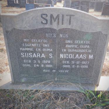 SMIT Nicolaas M. 1927-1996 &amp; Susara S. 1928-1981