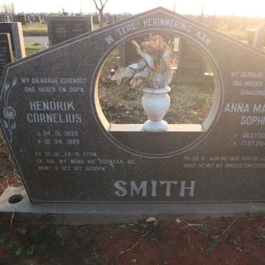 SMITH Hendrik Cornelius 1939-1989 &amp; Anna Martha Sophia 1939-2014