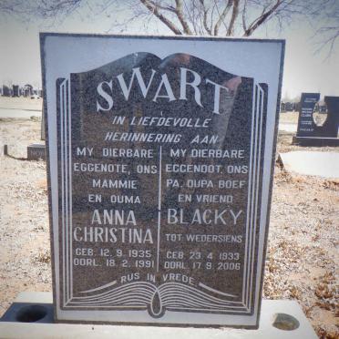 SWART Blacky 1933-2006 &amp; Anna Christina 1935-1991