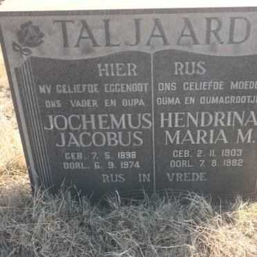 TALJAARD Jochemus Jacobus 1898-1974 &amp; Hendrina Maria M. 1903-1982