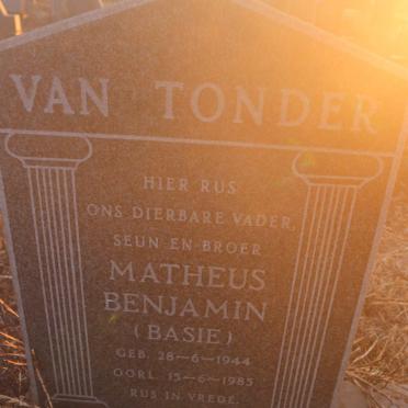 TONDER Matheus Benjamin, van 1944-1985
