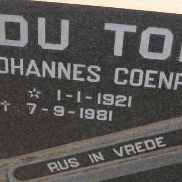 TOIT Johannes Coenraad, du 1921-1981 &amp; Susan Kathleen 1916-