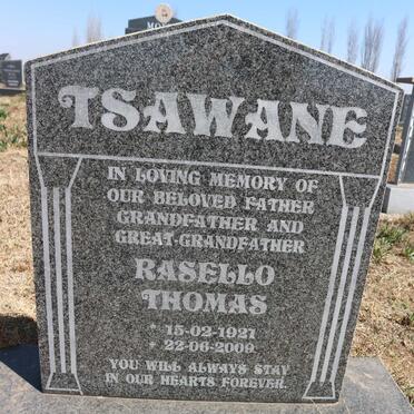 TSAWANE Rasello Thomas 1921-2009