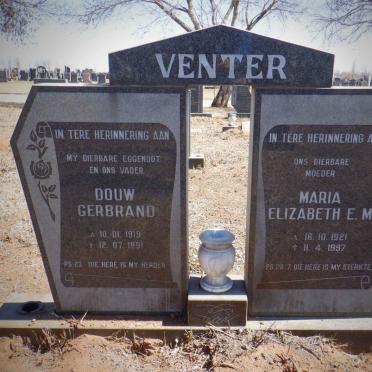 VENTER Douw Gerbrand 1919-1991 &amp; Maria Elizabeth E.M. 1921-1997