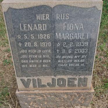 VILJOEN Lenard 1926-1970 &amp; Fiona Margaret 1939-2003 