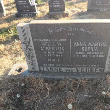 VUUREN Willem Albertus, Janse van 1908-1976 &amp; Anna Martha Sophia GELDENHUYS 1909-1987
