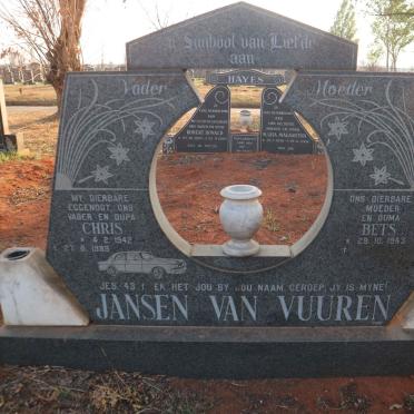 VUUREN Chris, Jansen van 1942-1989 &amp; Bets 1943-