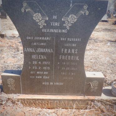 WASSERMAN Frans Fredrik 1920-2009 &amp; Anna Johanna Helena 1923-1979