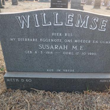 WILLEMSE Susarah M.E. 1918-1990