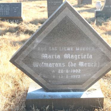 WOLMARANS Maria Magrieta nee DE REUCK 1902-1973