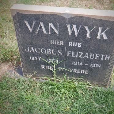 WYK Jacobus, van 1877-1969 &amp; Elizabeth 1914-1991
