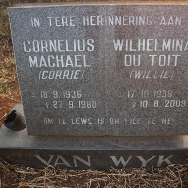 WYK Cornelius Michael, van 1936-1988 &amp; Wilhelmina DU TOIT 1939-2009