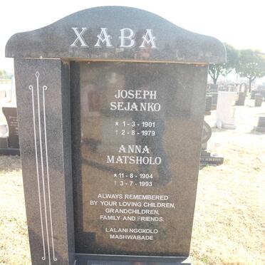 XABA Joseph Sejanko 1901-1979 &amp; Anna Matsholo 1904-1993