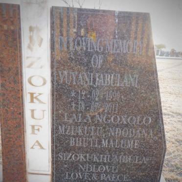 ZOKUFA Vuyani Jabulani 1990-2011