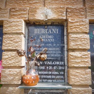 BERTANI Adelmo Giovanni 1949-2003 &amp; ?an Valorie 1948-2014