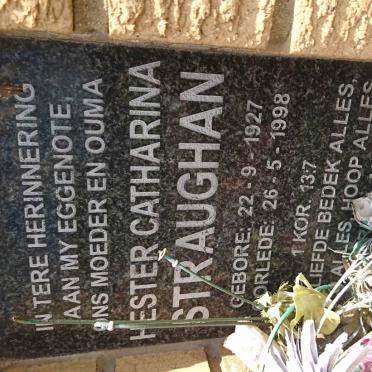 STRAUGHAN Hester Catharina 1927-1998