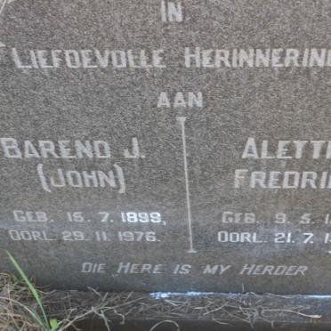 ? Barend J. 1899-1976 &amp; Alettha Fredrika 1906-1992