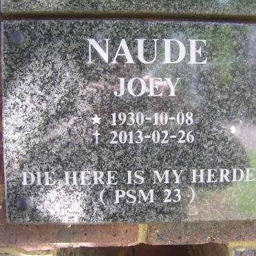 NAUDE Joey 1930-2013