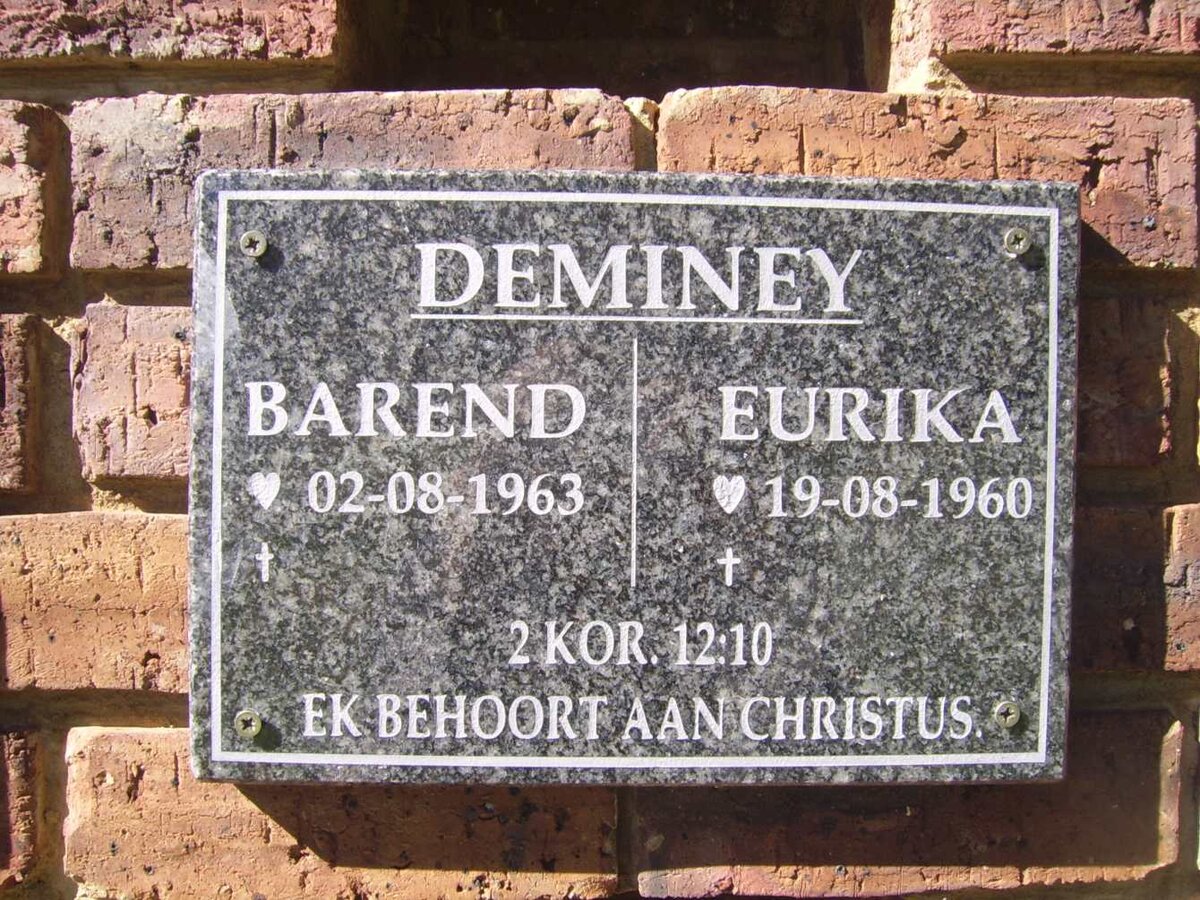 DEMINEY Barend 1963- &amp; Eurika 1960-