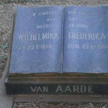 AARDE Wilhelmina Frederika, van 1896-1961