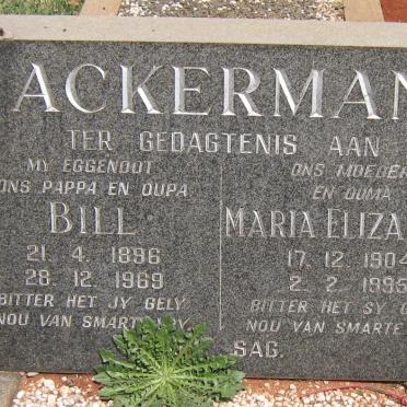 ACKERMAN Bill 1896-1969 &amp; Maria Elizabeth 1904-1995