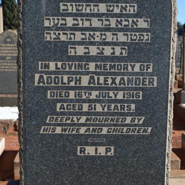 ALEXANDER Adolph -1916