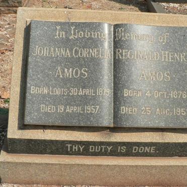 AMOS Reginald Henry 1876-1953 &amp; Johanna Cornelia LOOTS 1879-1957