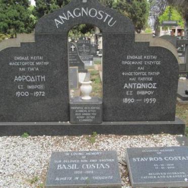 ANAGNOSTU Antonios 1890-1959 &amp; Aphroditis 1900-1972 :: COSTAS Stavros 1930-2010 :: COSTAS Basil 1958-1984