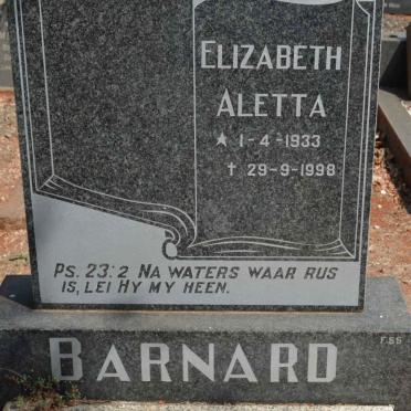BARNARD Elizabeth Aletta 1933-1998