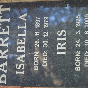 BARRETT Isabella 1897-1979 :: BARRETT Iris 1925-2009