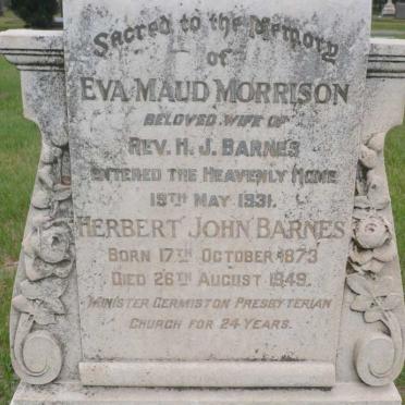 BARNES Herbert John 1873-1948 &amp; Eva Maud MORRISON -1931 :: NOWLAN Barry Owen 1938-1939 :: MULLER Gwen Manaton 1912-1971