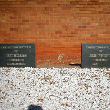 BADENHORST Dirk 1927- ::  MARITZ Hannie 1923-1954