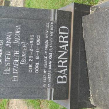 BARNARD Hendrik Christoffel 1908-1979 &amp; Hester Anna Elizabeth Jacoba BURGER 1899-1963