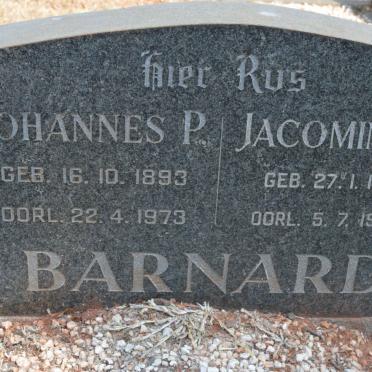 BARNARD Johannes P. 1893-1973 &amp; Jacomina H. 1898-1983 :: BARNARD Rina 1937-1982