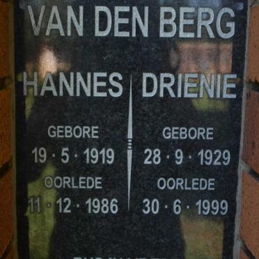 BERG Hannes, van den 1919-1986 &amp; Drienie 1929-1999