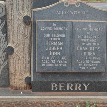 BERRY Herman Joseph John -1966 &amp; Charlotte Louisa -1959