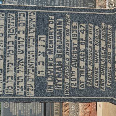 BENJAMIN Hyman -1936