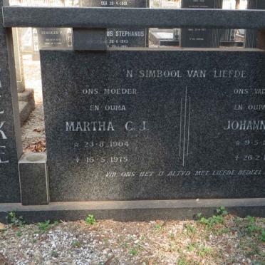 BENEKE Johannes H. 1905-1962 &amp; Martha C.J. 1904-1975