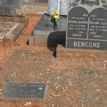 BENECKE William Lucas 1877-1965 &amp; Johanna Jacomina 1880-1970 :: STOTTER J.S. 1904-1980