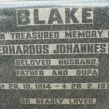 BLAKE Gerhardus Johannes 1914-1975