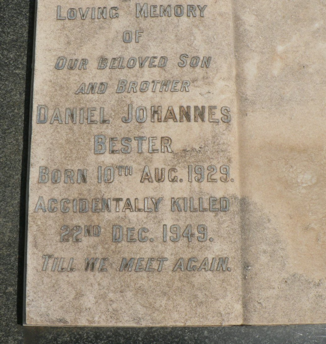 BESTER Daniel Johannes 1929-1949