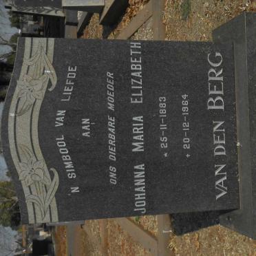 BERG Johanna Maria Elizabeth, van den 1883-1964