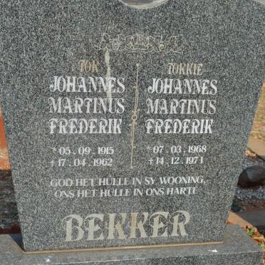 BEKKER Johannes Martinus Frederik 1915-1962 :: BEKKER Johannes Martinus Frederik 1968-1971