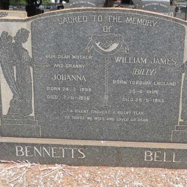 BELL William James 1885-1955 :: BENNETTS Johanna 1888-1956