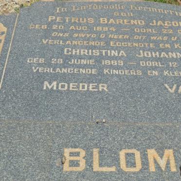 BLOM Petrus Barend Jacobus 1884-1943 &amp; Christina Johanna 1889-1979