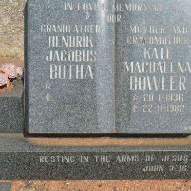 BOTHA Hendrik Jacobus  &amp; Kate Magdalena BOWLER 1936-1982