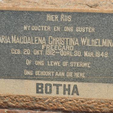 BOTHA Maria Magdalena Christina Wilhelmina 1912-1948