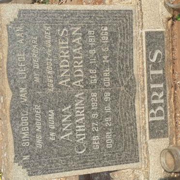 BRITS Andries Adriaan 1919-1966 &amp; Anna Catharina 1928-1999